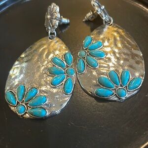 New Silver & Turquoise Boho Earrings